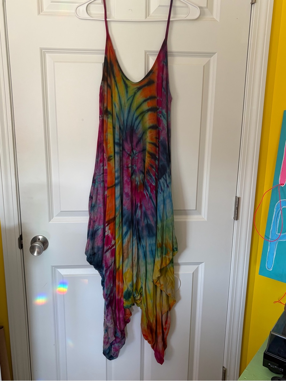 Tie-Dye Flowing Romper in Rainbow Colors